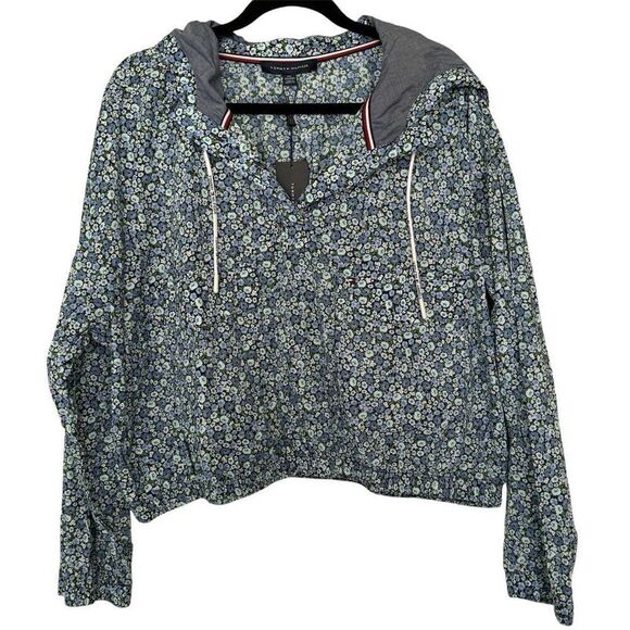 Tommy Hilfiger Floral Printed Cotton Hoodie - Size XXL - Picture 1 of 9